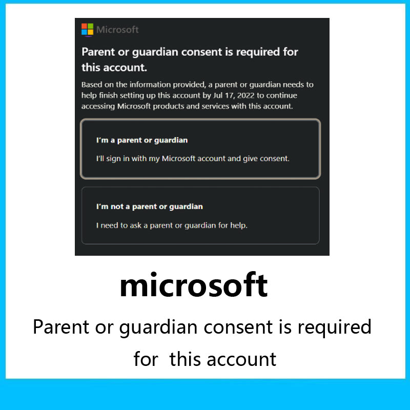 microsoft Parent or guardian consent